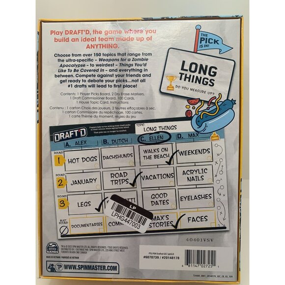 DraftD Party Game By Spin Master - Picture 2 of 2